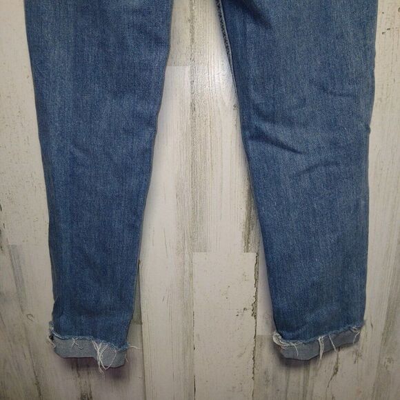 PacSun Jeans Women's Sz 24 Vintage Icon Raw Hem Blue Mid Rise Pants Ripp… - Picture 4 of 10